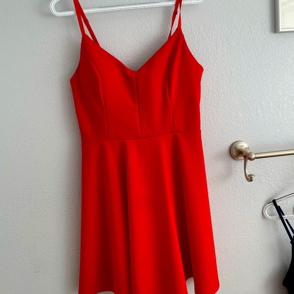 Red mini dress with corset back